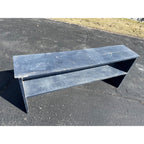 Vintage Wooden Chippy Farmhouse Two-Tier Blue Painted Bench