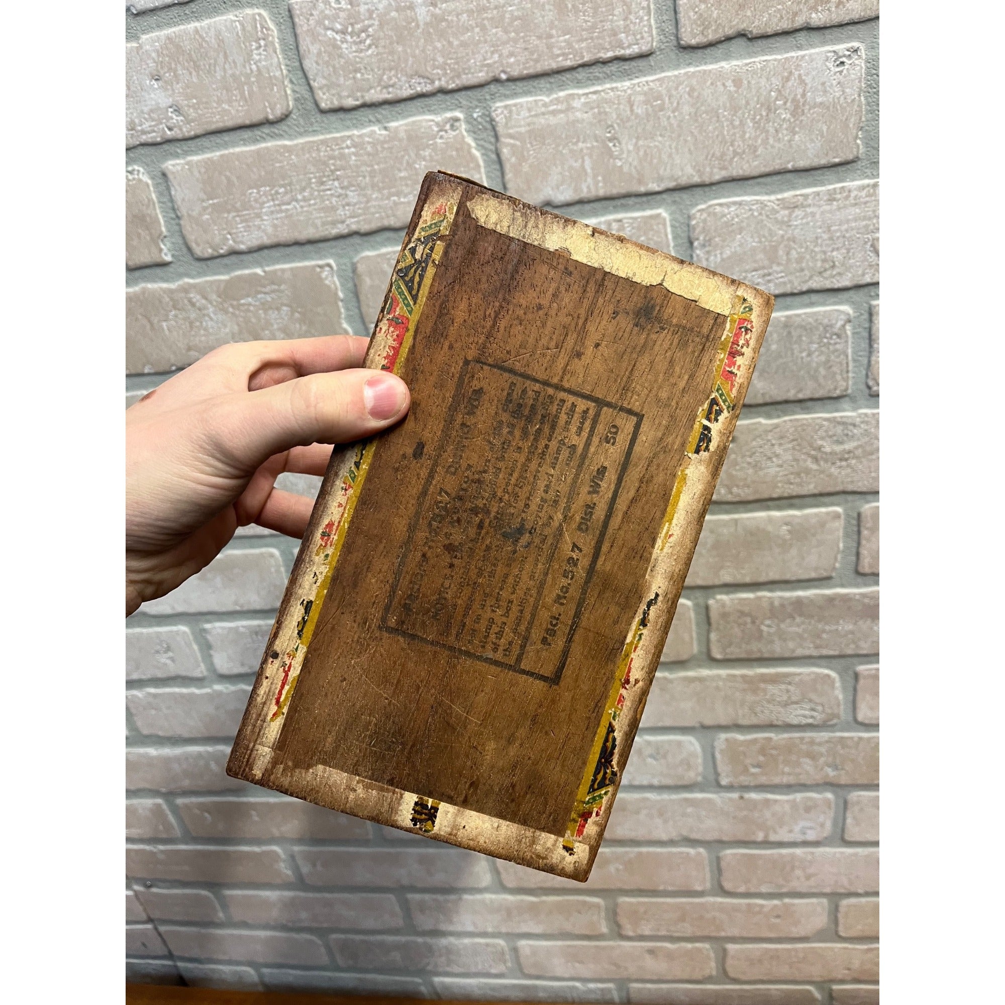 Vintage D.O.K.K. Tiger Moon Cigars Wooden Cigar Box Milwaukee Wisconsin Wis WI