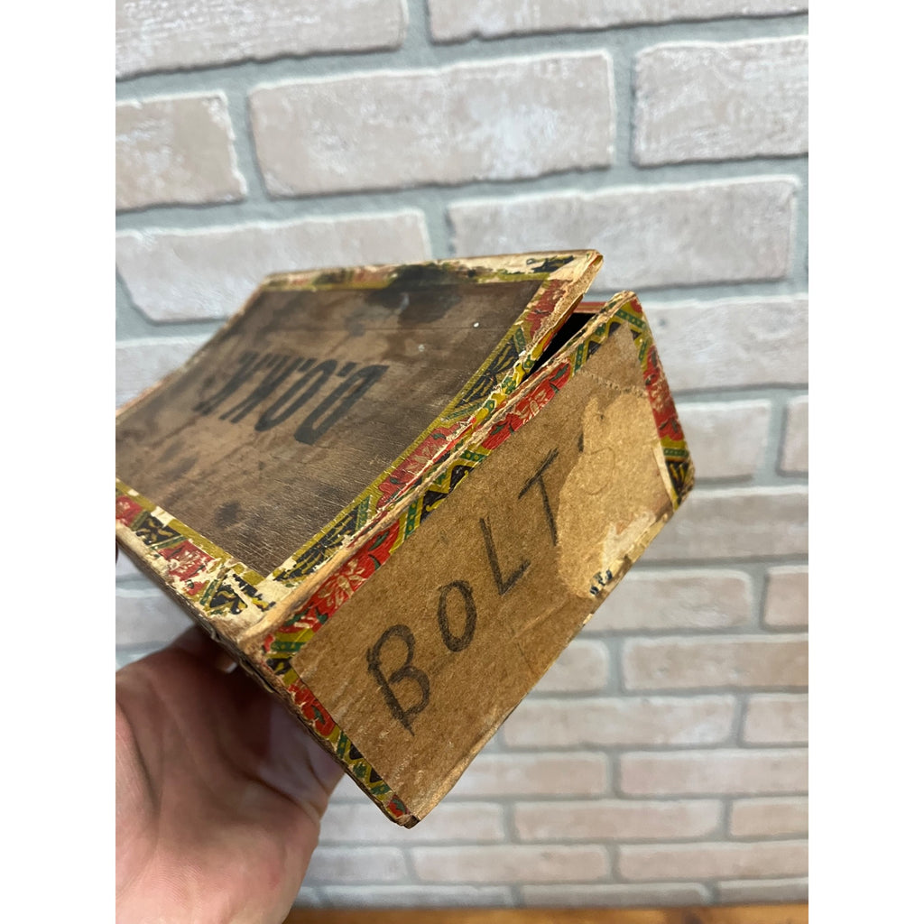 Vintage D.O.K.K. Tiger Moon Cigars Wooden Cigar Box Milwaukee Wisconsin Wis WI