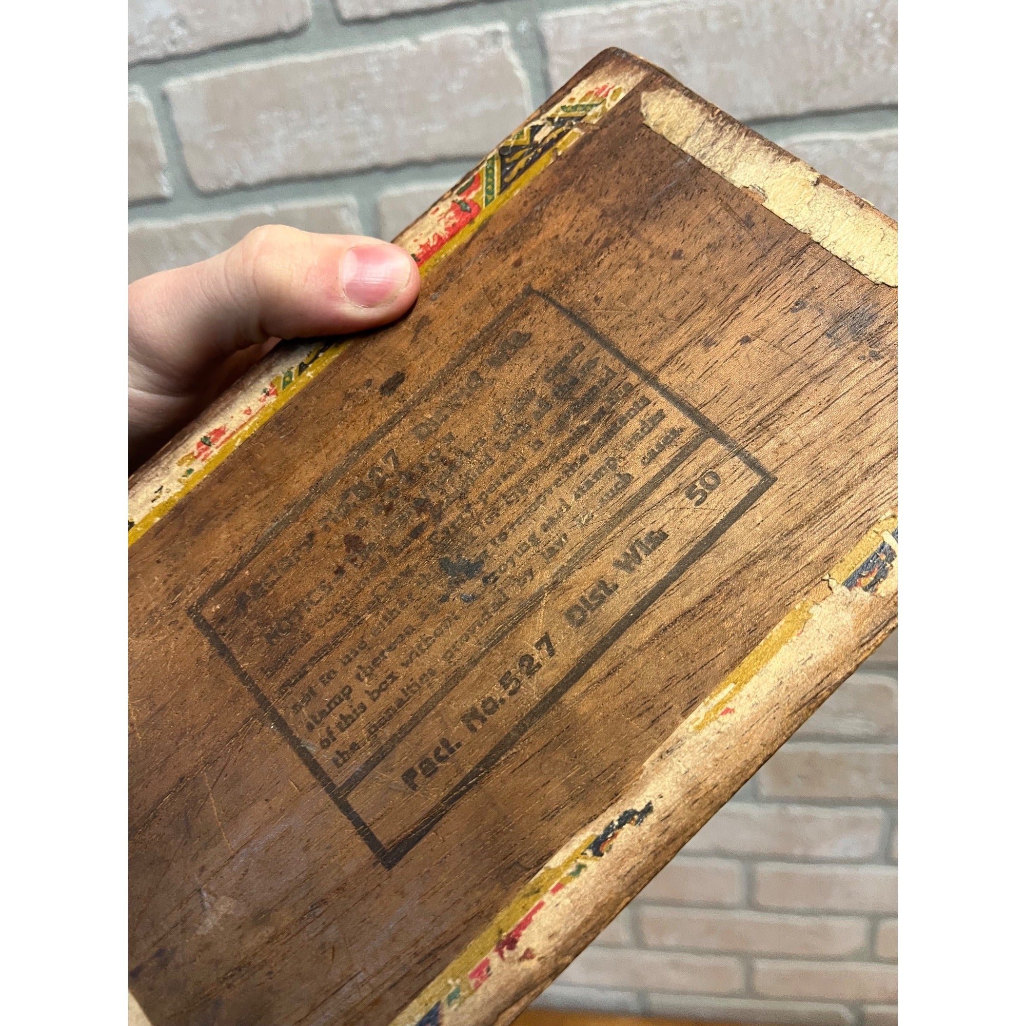 Vintage D.O.K.K. Tiger Moon Cigars Wooden Cigar Box Milwaukee Wisconsin Wis WI
