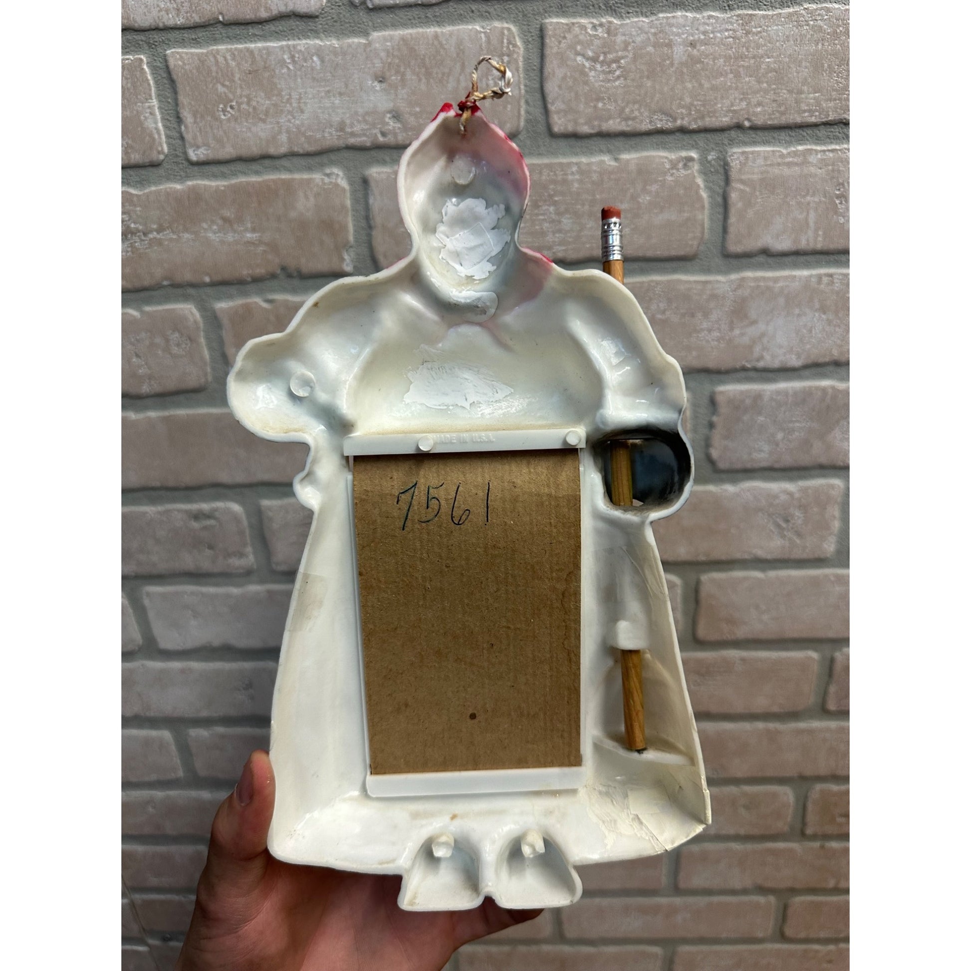 Vintage Black Americana Mammy Notepad Memo Pencil Holder Wall Decor