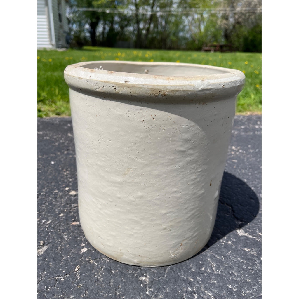 Antique circa 1896-1906 2 Gallon Red Wing Stoneware Crock Blue Cobalt Birch Leaf