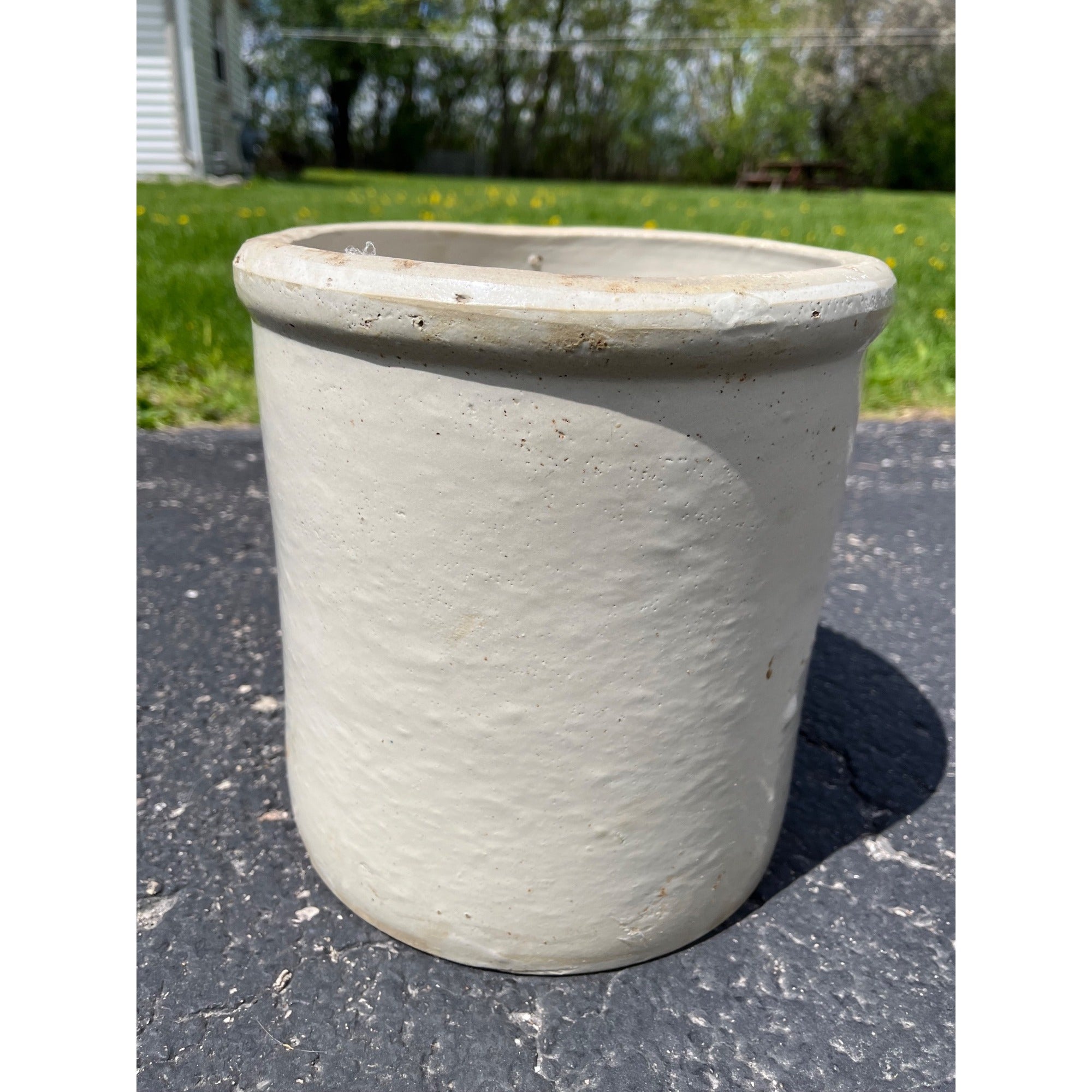 Antique circa 1896-1906 2 Gallon Red Wing Stoneware Crock Blue Cobalt Birch Leaf