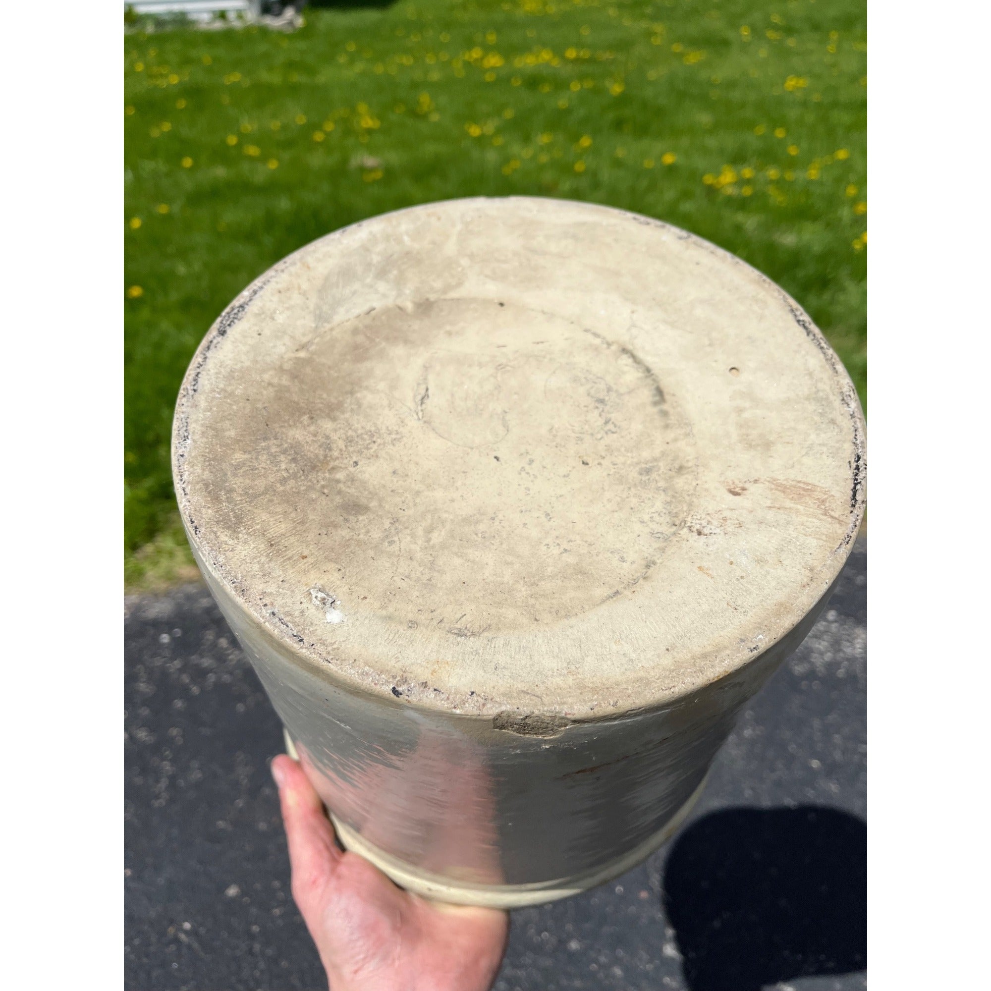 Antique circa 1896-1906 2 Gallon Red Wing Stoneware Crock Blue Cobalt Birch Leaf