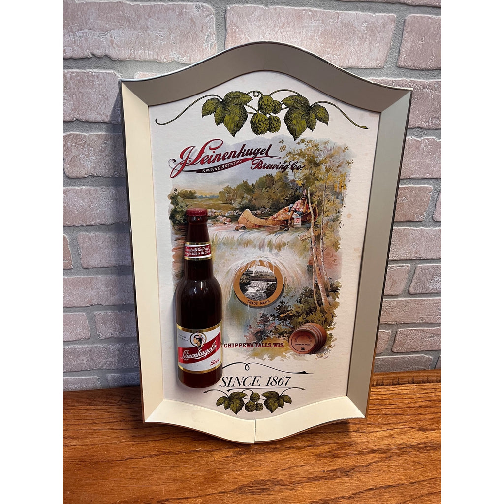 Vintage 1990s Leinenkugel Brewing Co Sign With Raised Plastic Bottle 21" x 13"