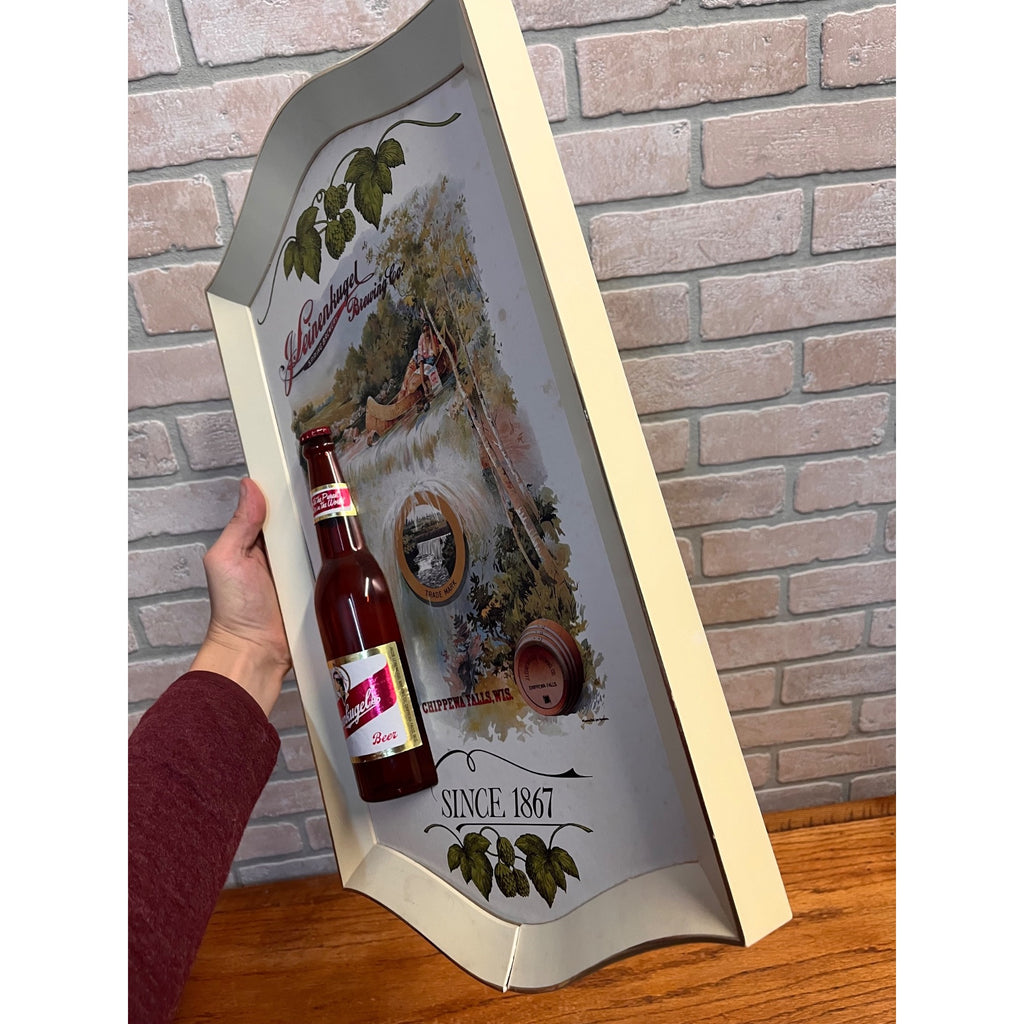 Vintage 1990s Leinenkugel Brewing Co Sign With Raised Plastic Bottle 21" x 13"