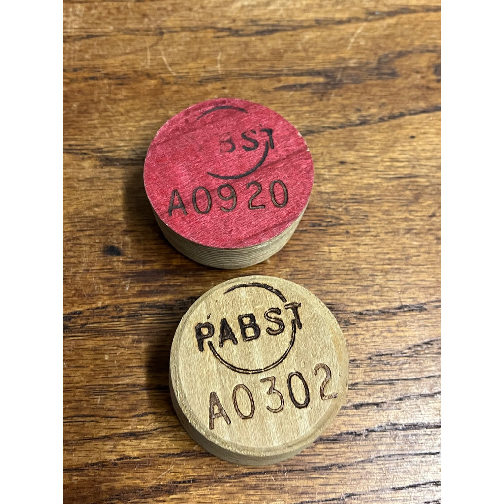 Vintage Pre-Prohibition Pabst Blue Ribbon Beer Barrel Keg Stopper Bung -- Red