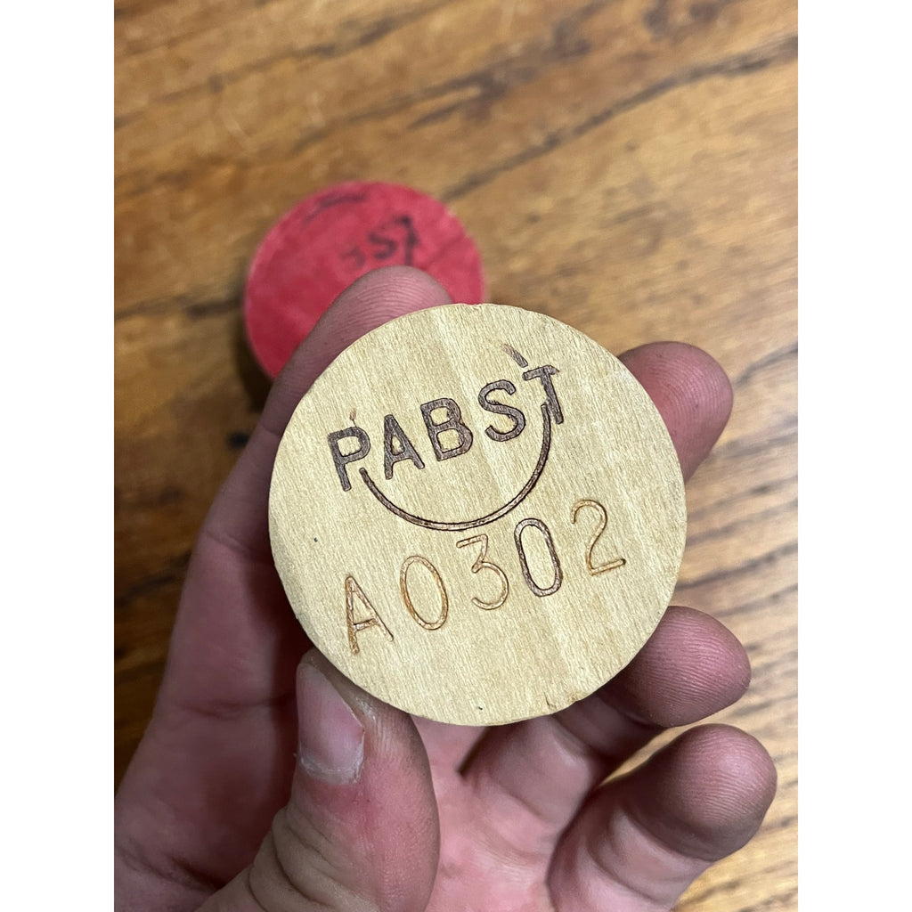 Vintage Pre-Prohibition Pabst Blue Ribbon Beer Barrel Keg Stopper Bung -- Red