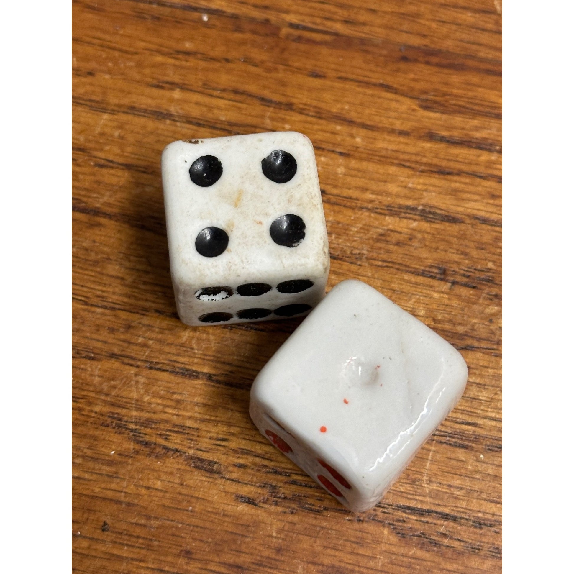 Vintage Pair of Porcleain or Bisque Dice - Made in Japan - 1" Square