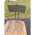 Vintage Wood & Metal Adjustable Hobbyist Workbench Stool Seat Chair + Backrest