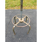 Vintage Wood & Metal Adjustable Hobbyist Workbench Stool Seat Chair + Backrest