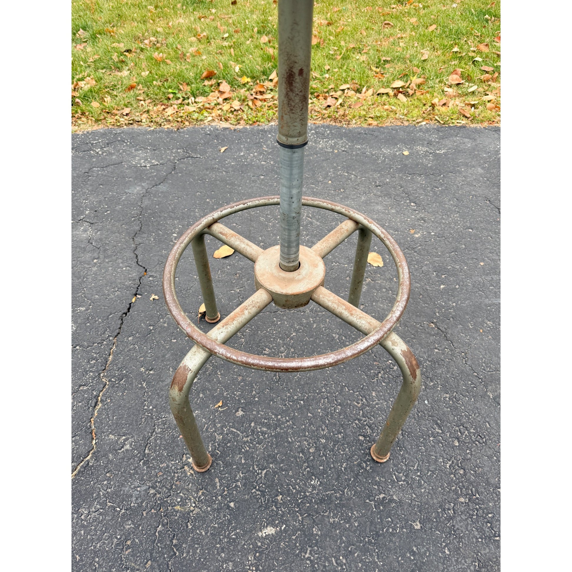 Vintage Wood & Metal Adjustable Hobbyist Workbench Stool Seat Chair + Backrest