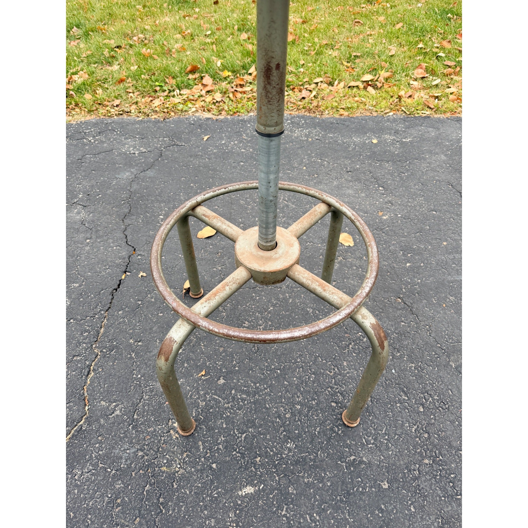 Vintage Wood & Metal Adjustable Hobbyist Workbench Stool Seat Chair + Backrest