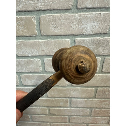 Vintage Early 1900s Hand Carved Wooden Stick Wood 17" Smoking Pipe