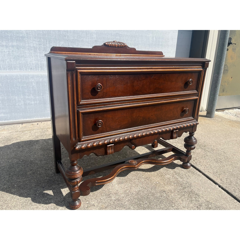 Antique Wood Buffet Server Dresser Sideboard 2 Drawer Console Table Chest of Drawers
