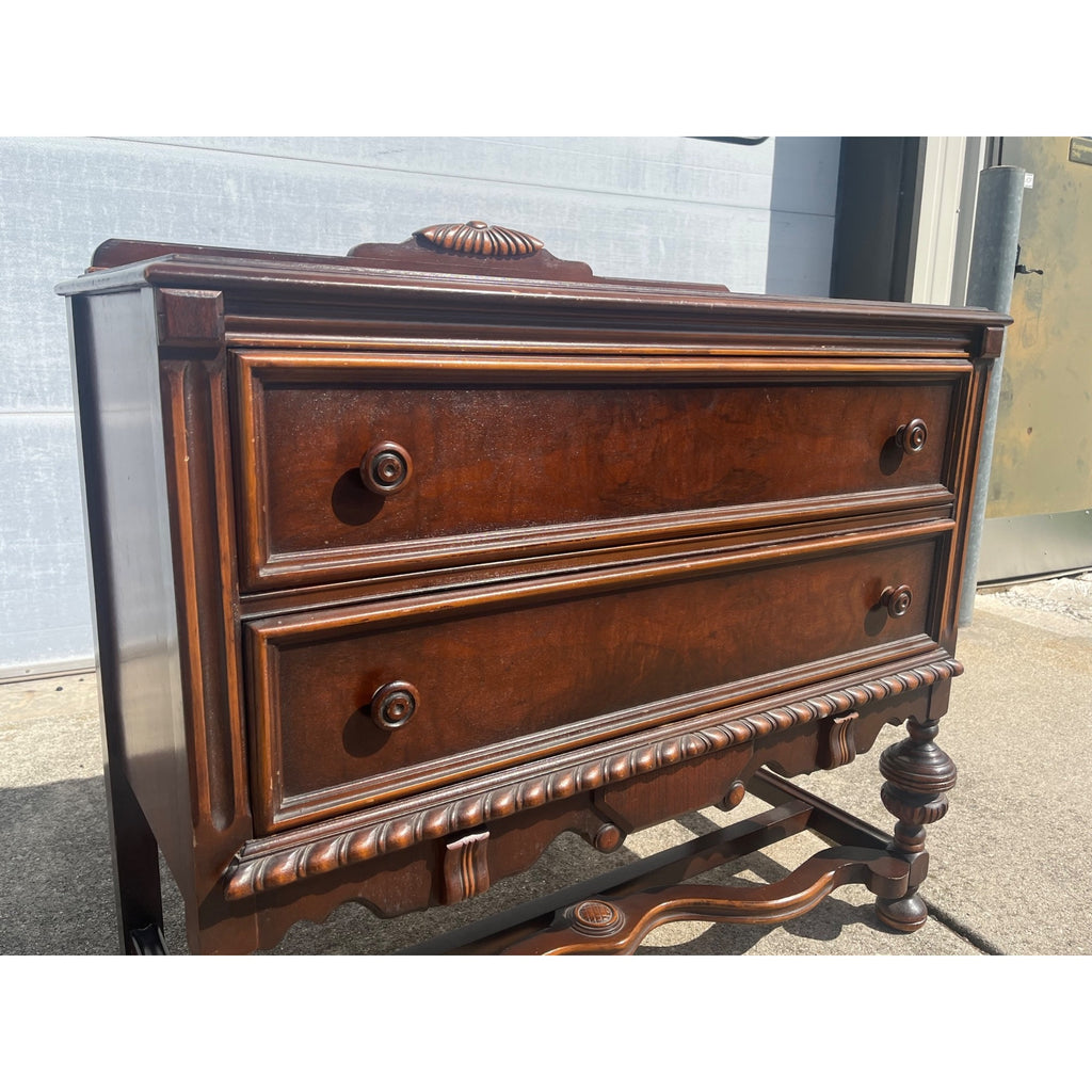 Antique Wood Buffet Server Dresser Sideboard 2 Drawer Console Table Chest of Drawers