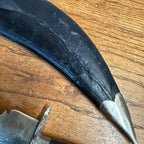 Vintage India Curved Kukri Style Knife Dagger Etched Blade w/ Sheath Ornate