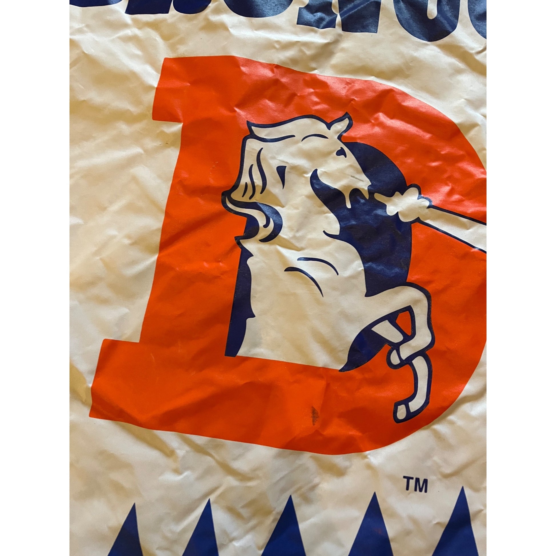 Vintage 1990s Miller Lite Beer Denver Broncos Bar NFL Pennant Flag Banner