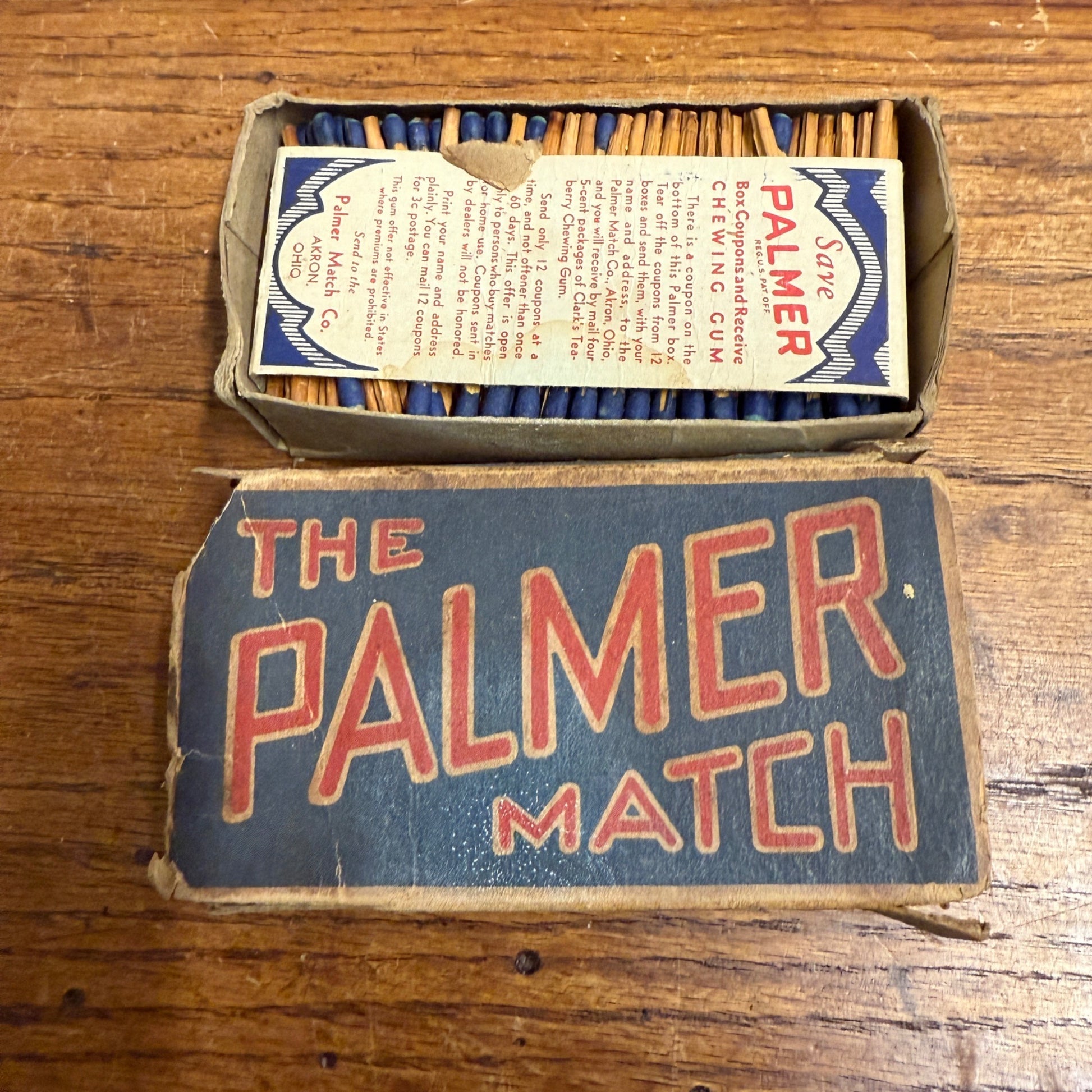 Vintage True American Matches Advertising Match Box w/ Matches Grocery Decor