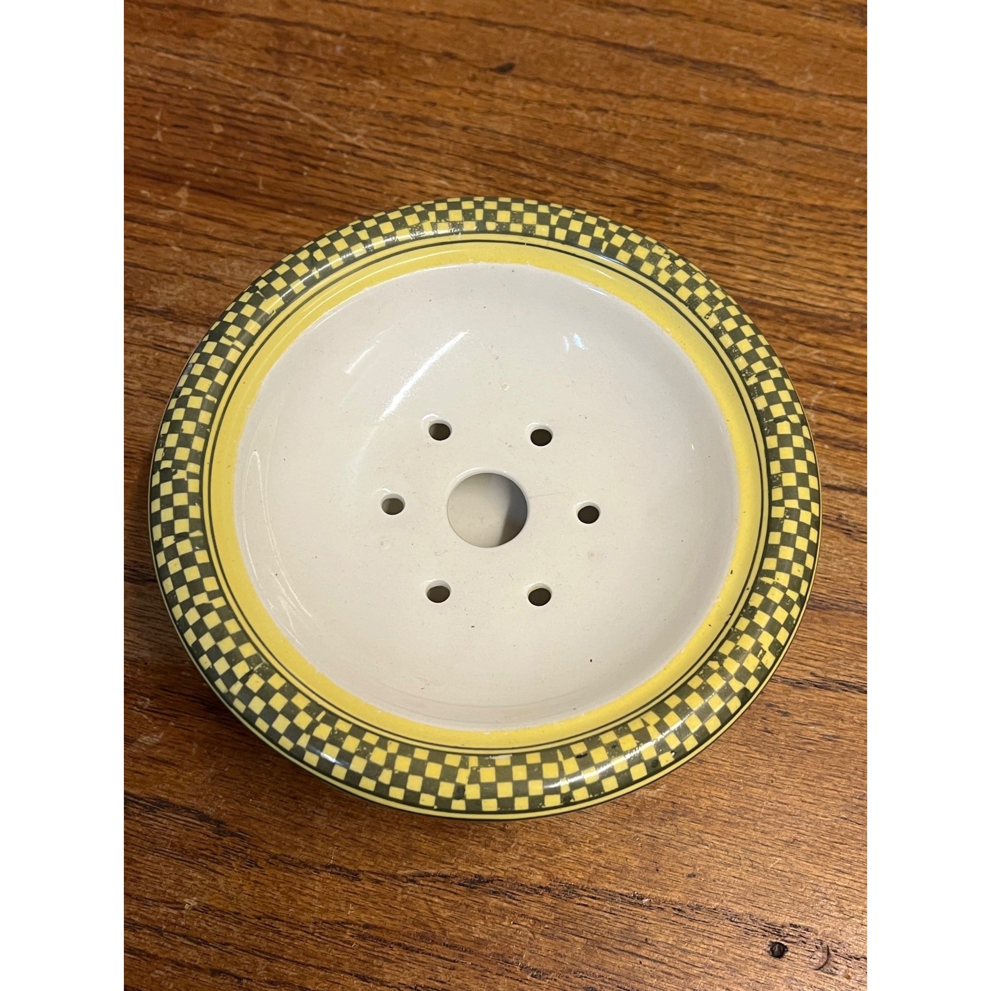 RARE Vintage Crown Ducal Porcelain Berry Strainer Wash Drain Bowl w/ Top Plate
