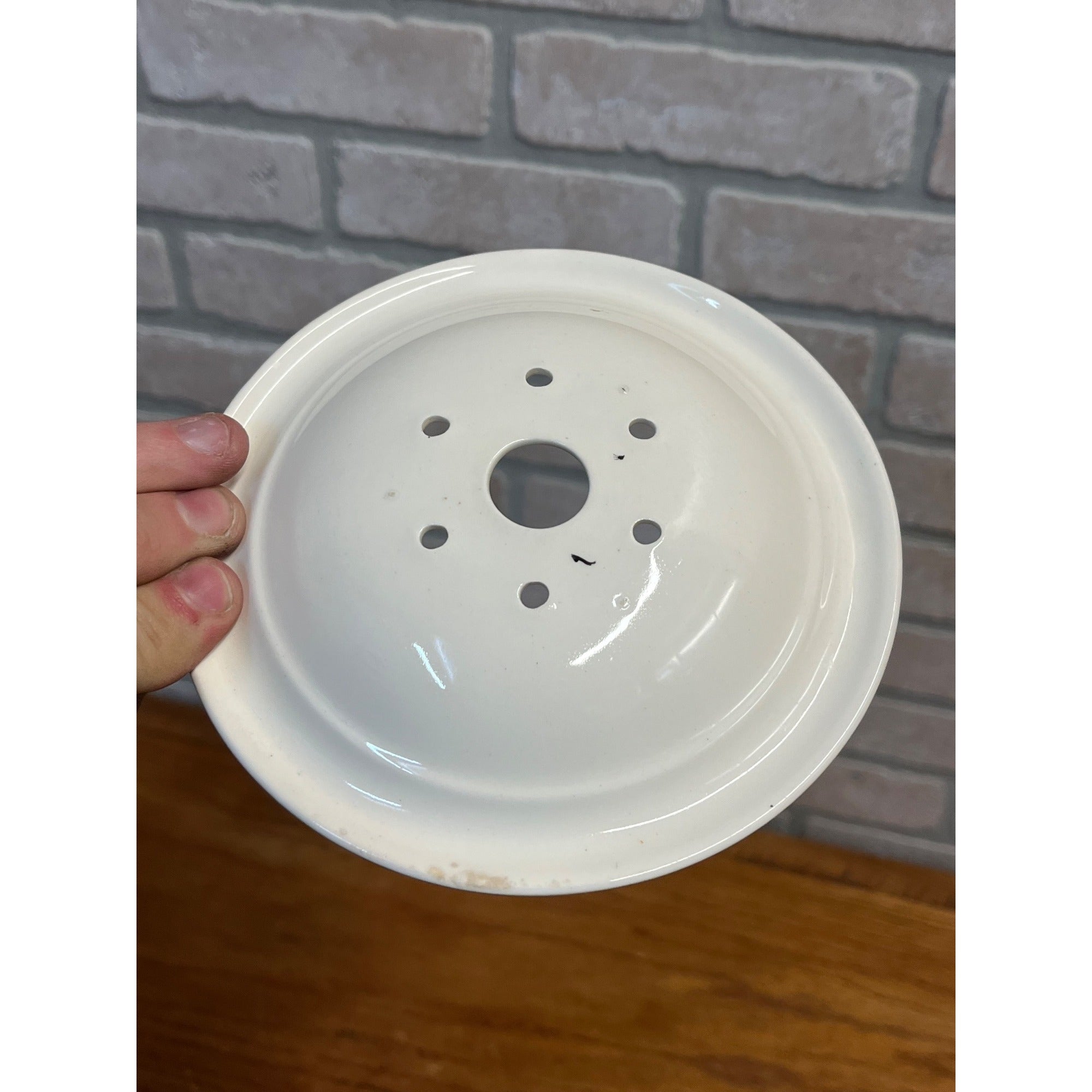 RARE Vintage Crown Ducal Porcelain Berry Strainer Wash Drain Bowl w/ Top Plate