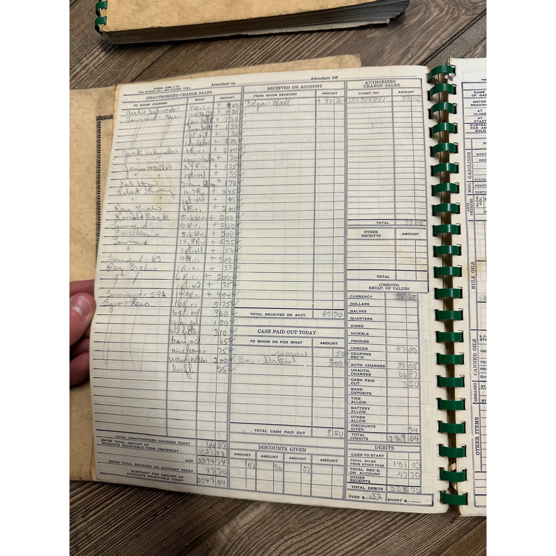 Vintage 1950s Standard Oil Service Station Report Transaction Log Books Lot (4)
