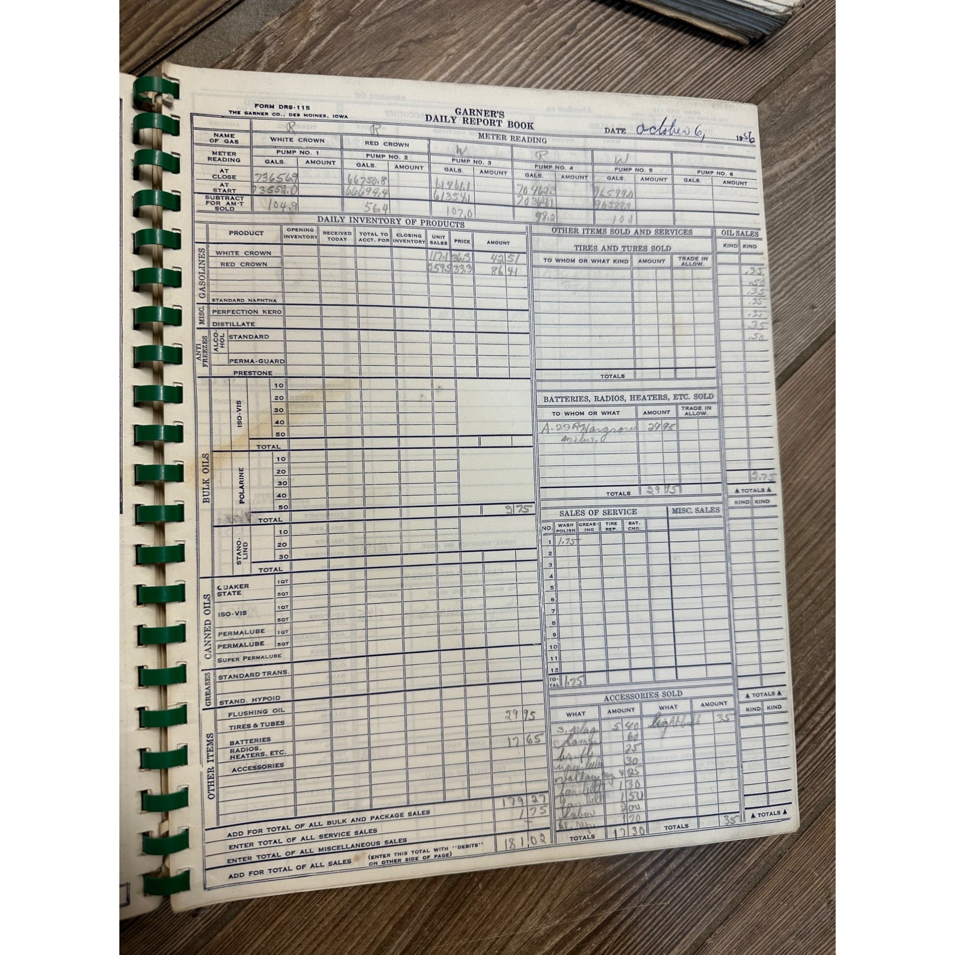 Vintage 1950s Standard Oil Service Station Report Transaction Log Books Lot (4)