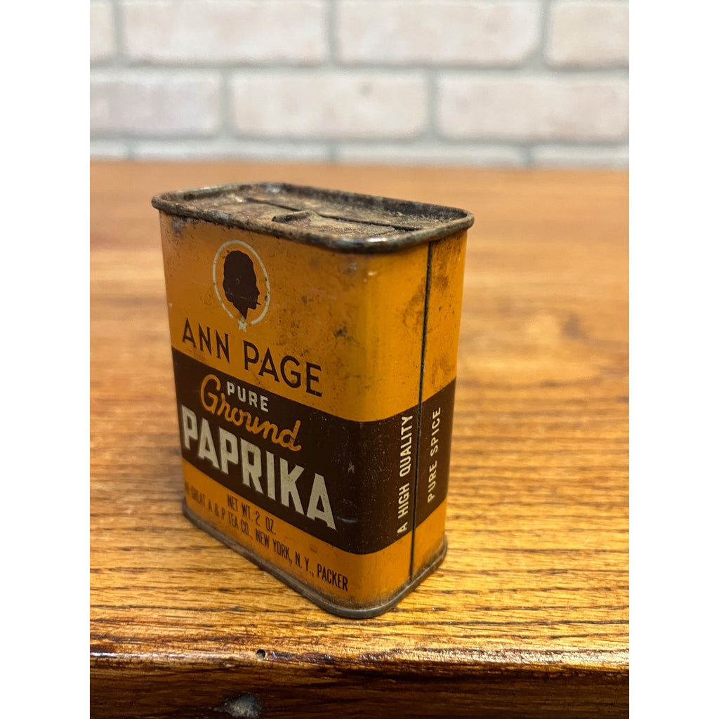 Vintage Ann Page Pure Ground Paprika Spice Tin Advertising Can The Great A&P Tea Co. New York, N.Y.