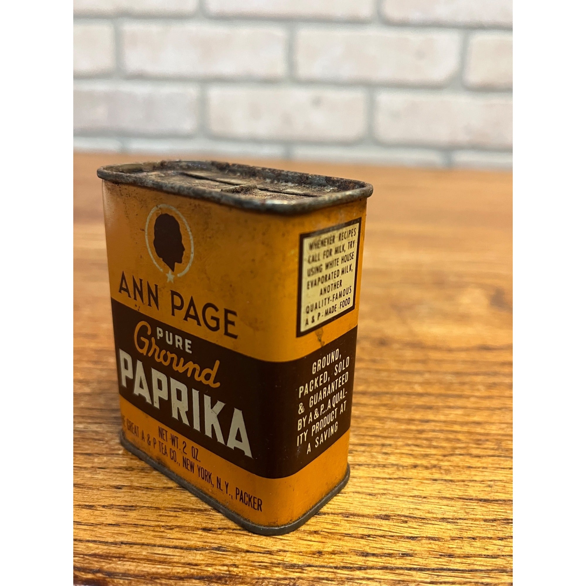 Vintage Ann Page Pure Ground Paprika Spice Tin Advertising Can The Great A&P Tea Co. New York, N.Y.