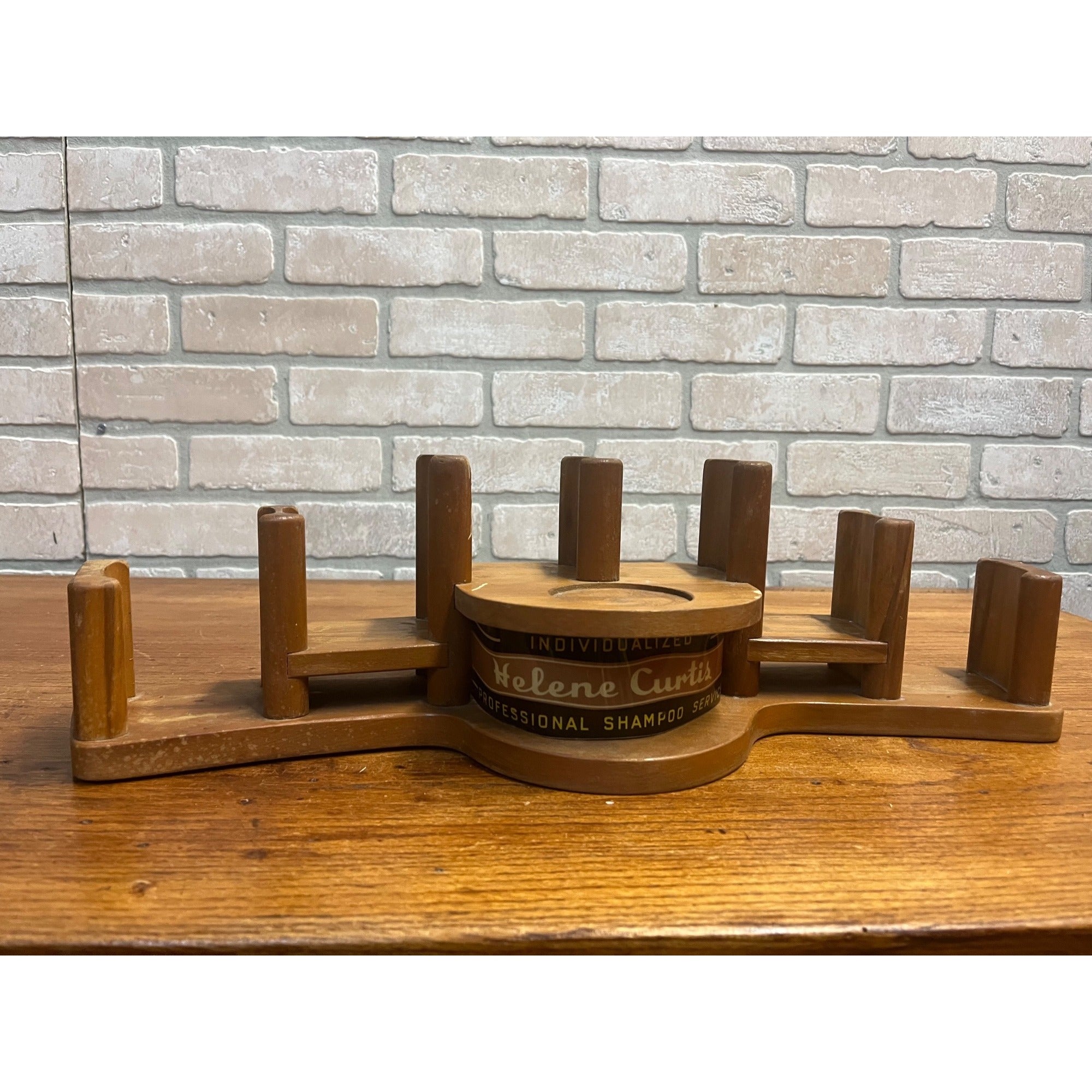 Vintage Helene Curtis Shampoo Barber Shop Store Display Wooden Shelf Sign
