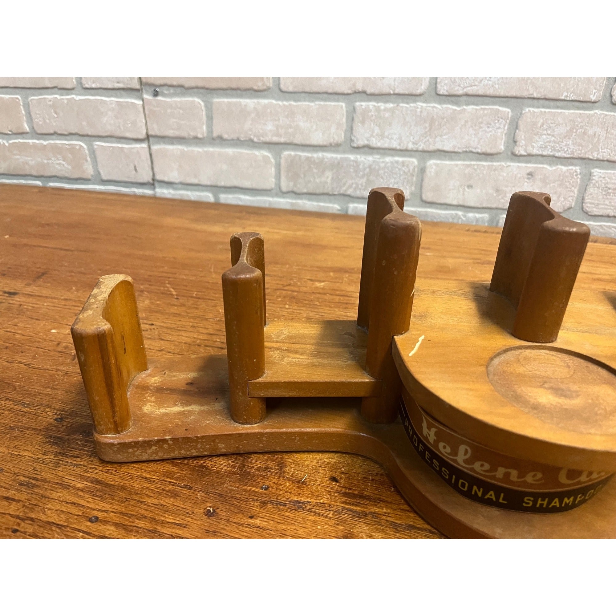 Vintage Helene Curtis Shampoo Barber Shop Store Display Wooden Shelf Sign