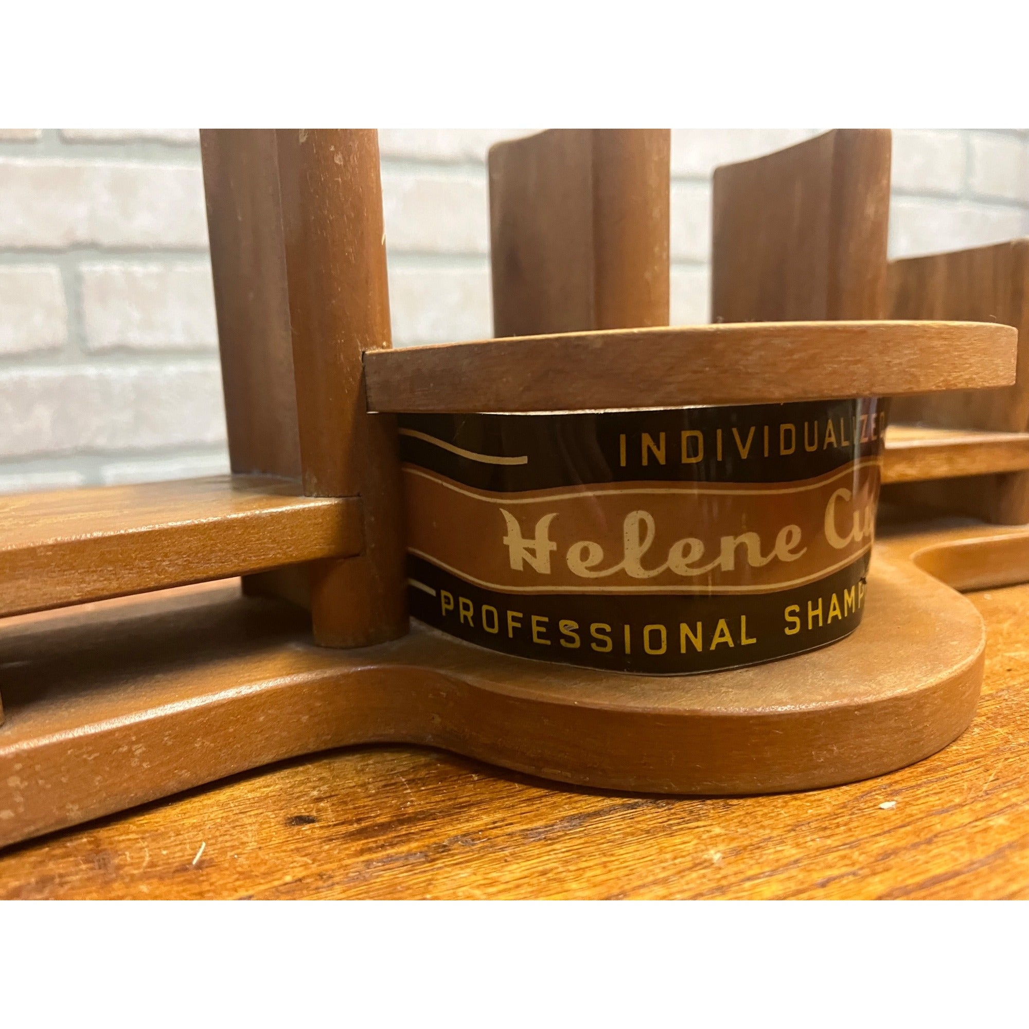 Vintage Helene Curtis Shampoo Barber Shop Store Display Wooden Shelf Sign