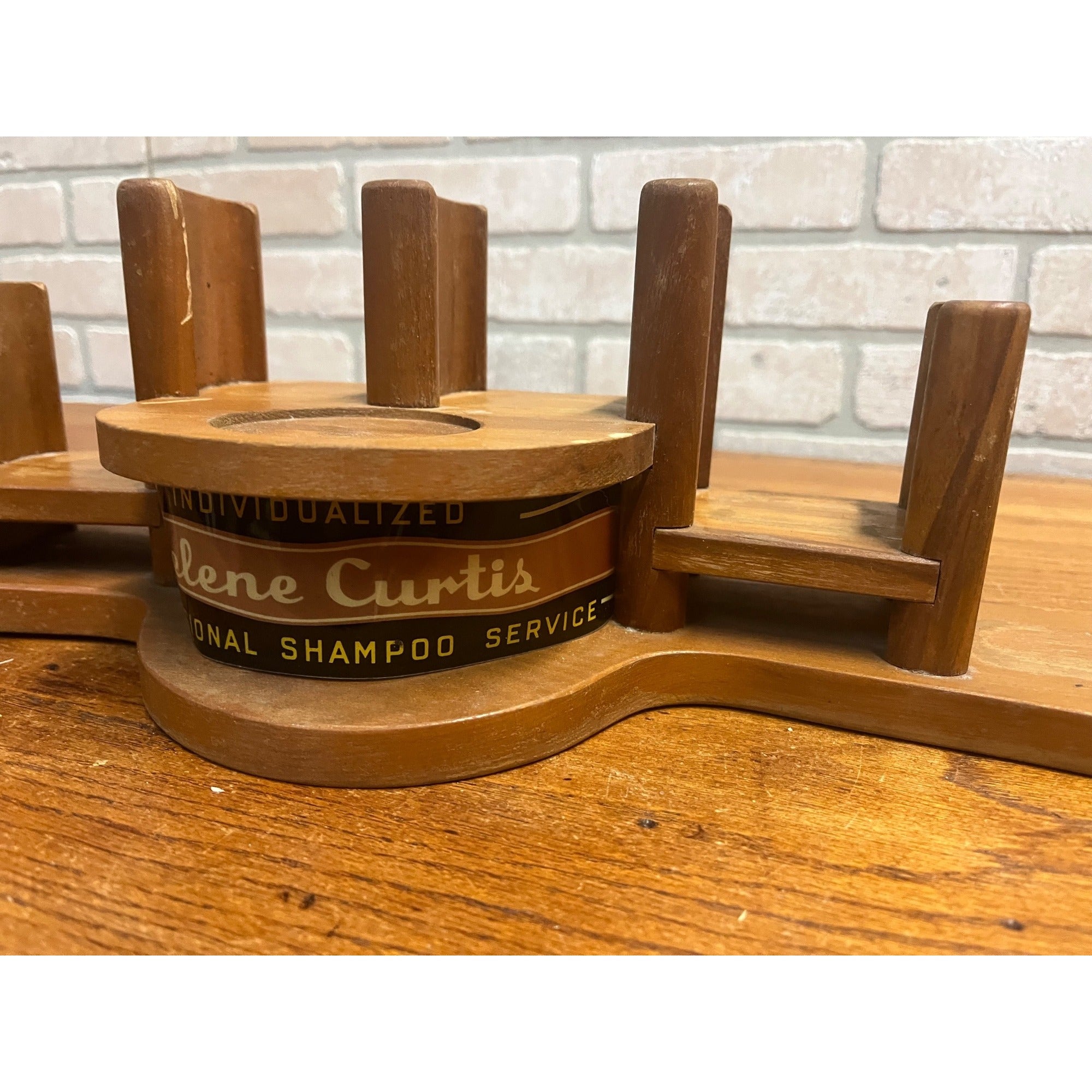 Vintage Helene Curtis Shampoo Barber Shop Store Display Wooden Shelf Sign