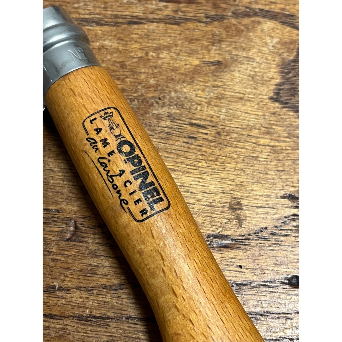 Opinel No.8 Carbon Steel Folding Pocket Knife Locking Bld Made In France Vintage