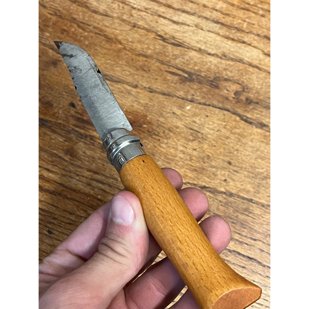Opinel No.8 Carbon Steel Folding Pocket Knife Locking Bld Made In France Vintage