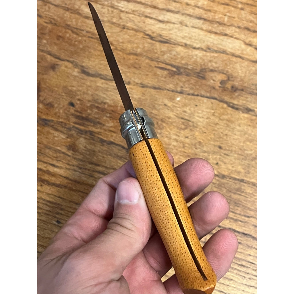 Opinel No.8 Carbon Steel Folding Pocket Knife Locking Bld Made In France Vintage
