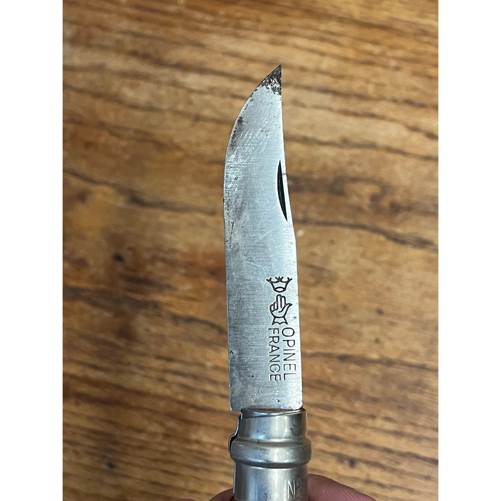 Opinel No.8 Carbon Steel Folding Pocket Knife Locking Bld Made In France Vintage