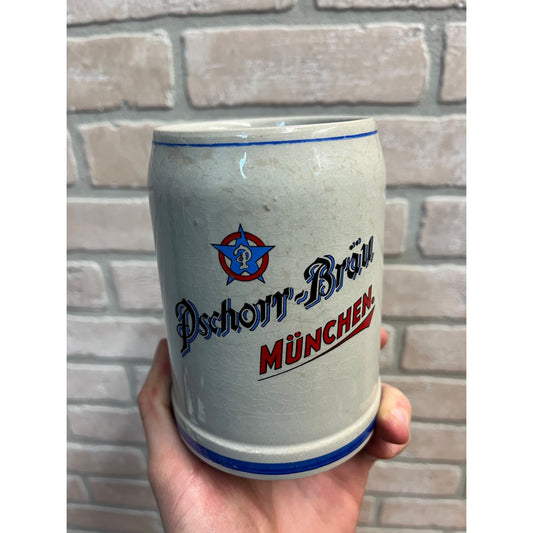 Vintage Pschorr Brau Munchen Beer Mug Stein Made in West Germany 0.5 Liter