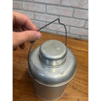 Vintage Aluminum Glass Insulated Picnic Jug Thermos Half Gallon MCM