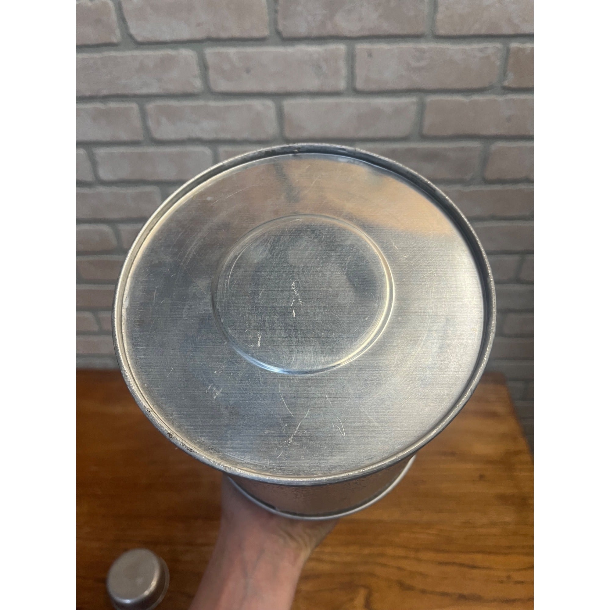 Vintage Aluminum Glass Insulated Picnic Jug Thermos Half Gallon MCM