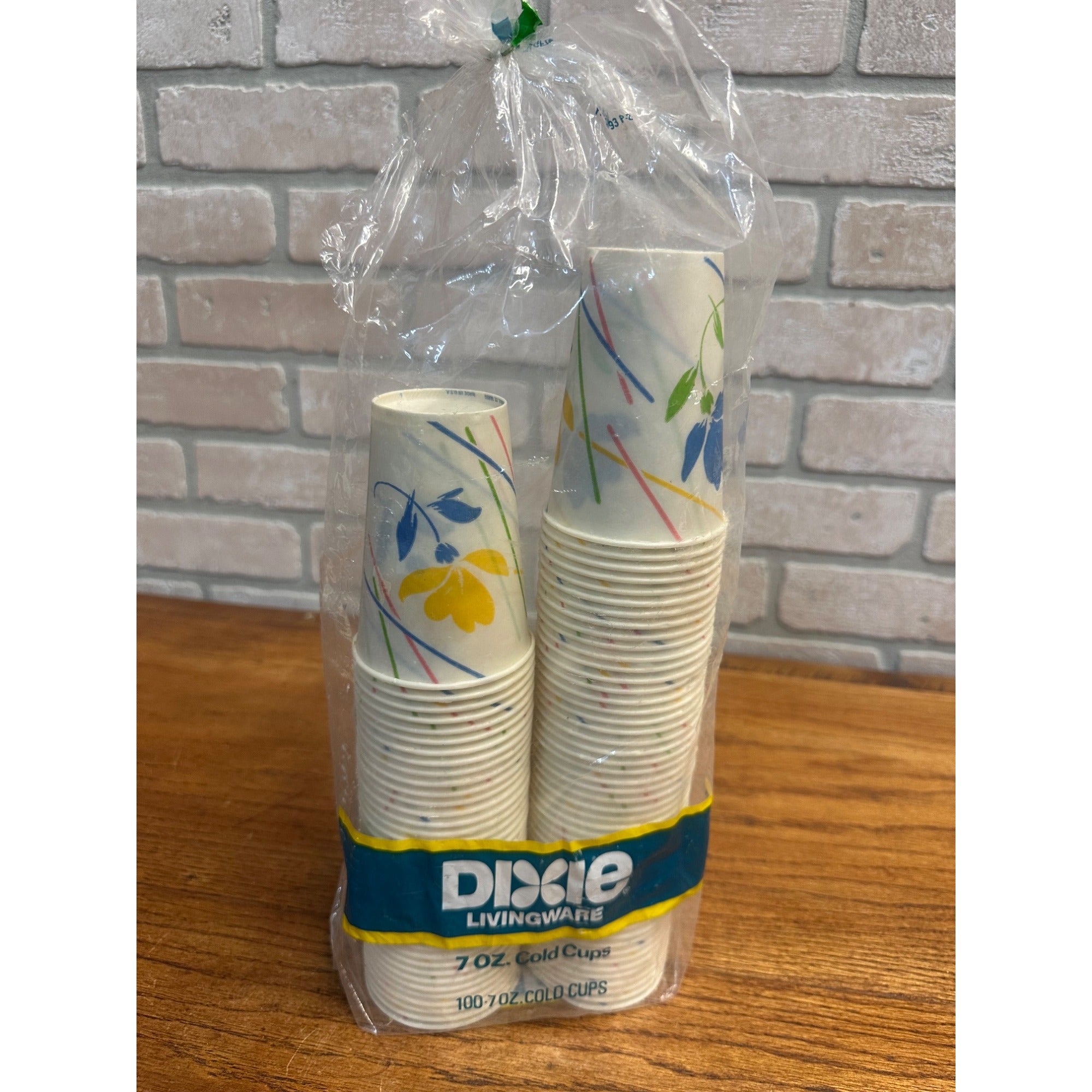Vintage Dixie Livingware 7oz Cold Cups Pastels No. 77 Spring Flowers Granny Core