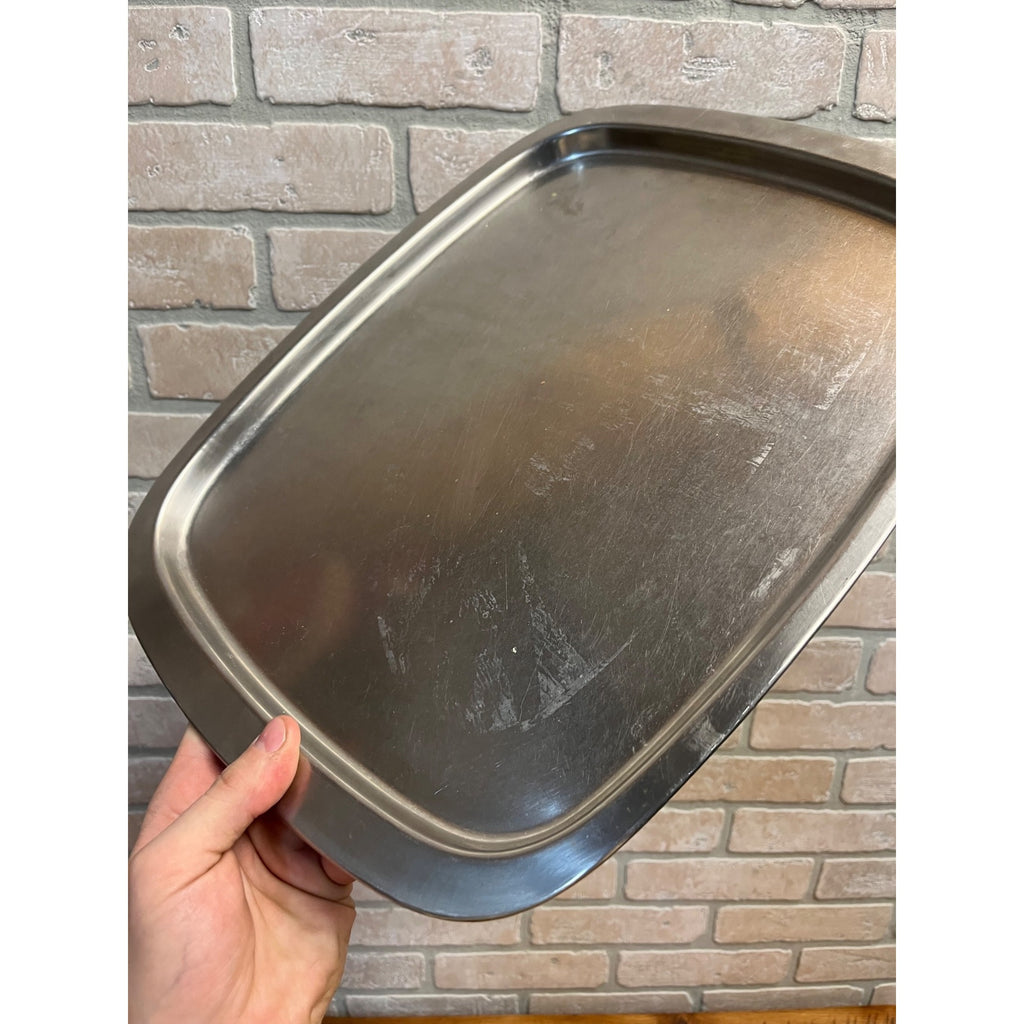 Vintage Old Hall Stainless Steel Rectangular Serving Tray MCM 1960s -- 16 x 12.5
