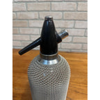 Vintage Art Deco 1940s Soda Siphon Seltzer Bottle Wire Mesh Barware