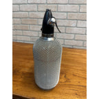Vintage Art Deco 1940s Soda Siphon Seltzer Bottle Wire Mesh Barware