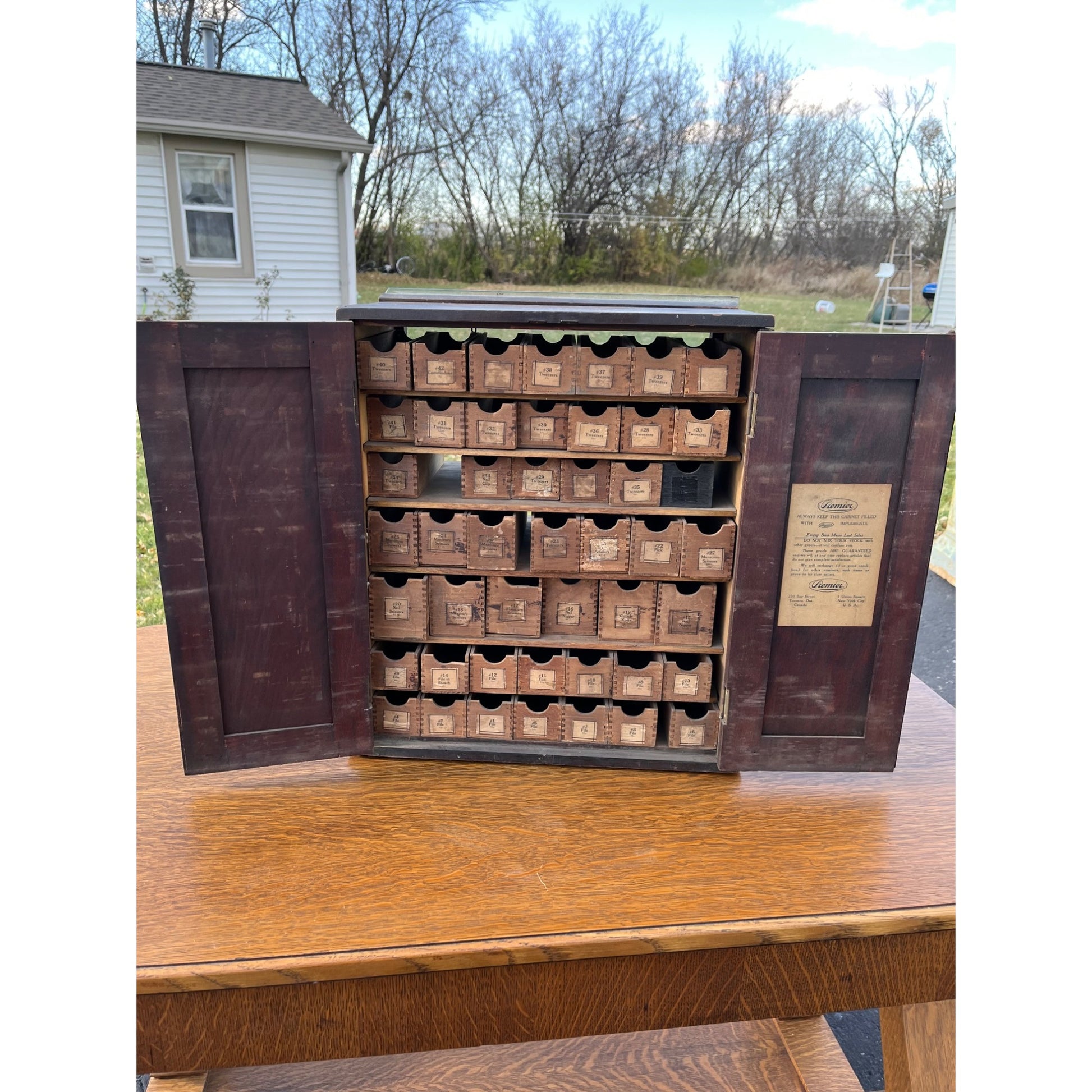 Vintage Premier Apothecary Drug Store Display Cabinet w/ Drawers Advertising