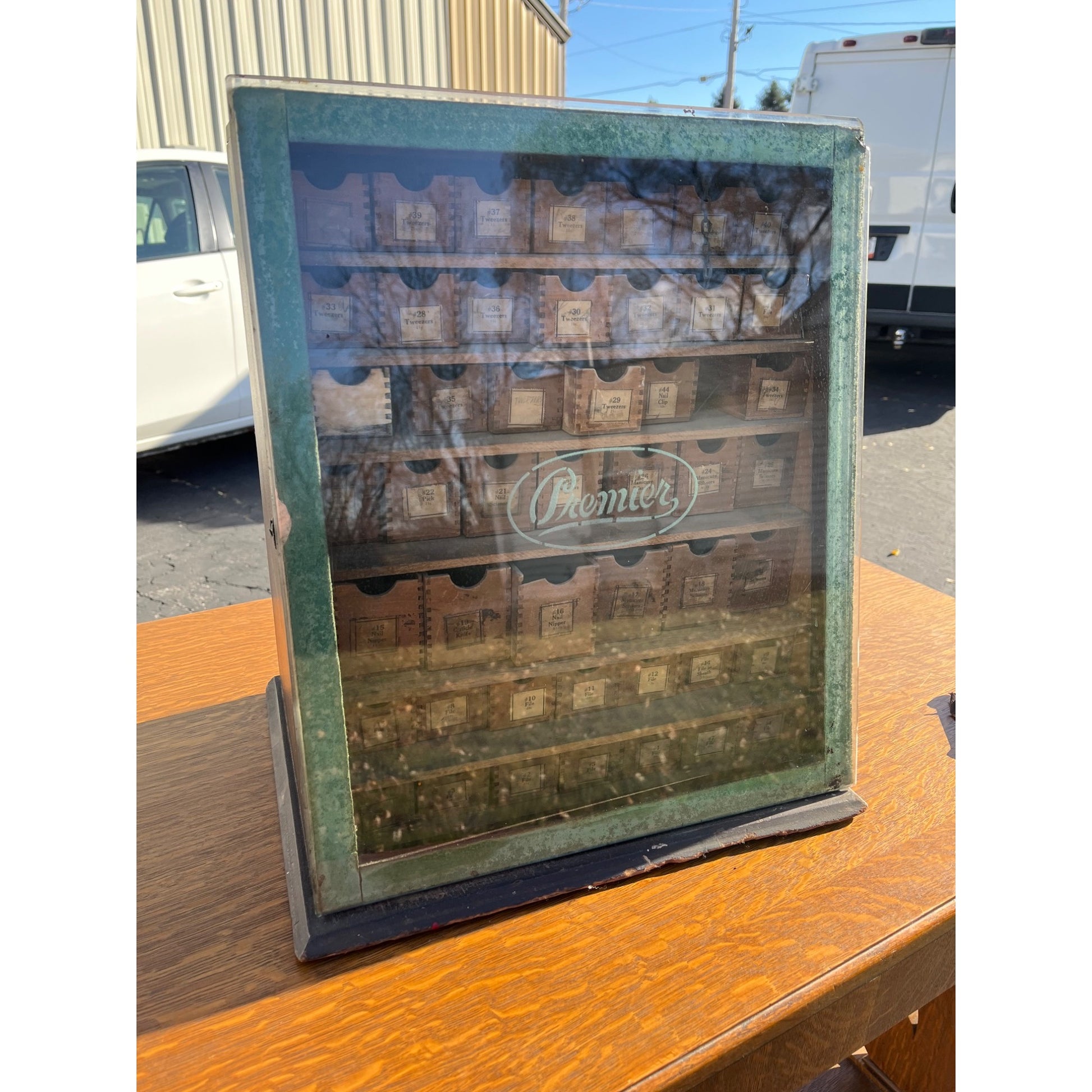 Vintage Premier Apothecary Drug Store Display Cabinet w/ Drawers Advertising