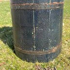 Antique Primitive Wooden Butter Churn Farmhouse Black Dark Blue