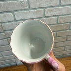Antique Pink Porcelain Demitasse Cup & Saucer With Hand-Painted Child Portrait