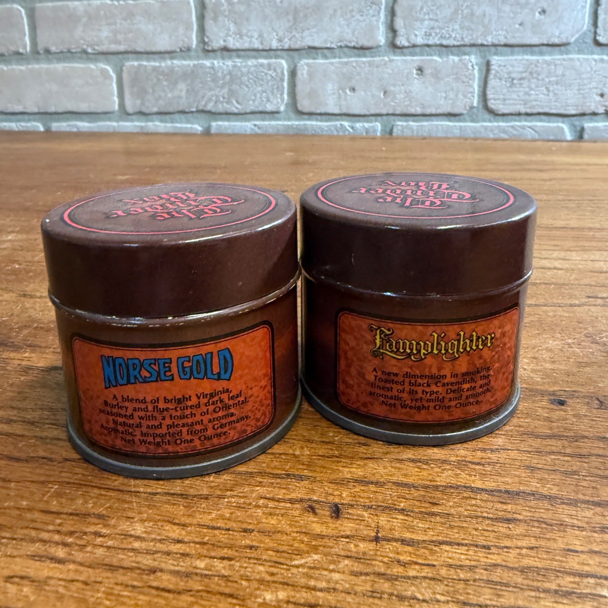 Vintage The Tinder Box Tobacco Tins lot of 4 Captain Spice Lamplighter Norse Gold