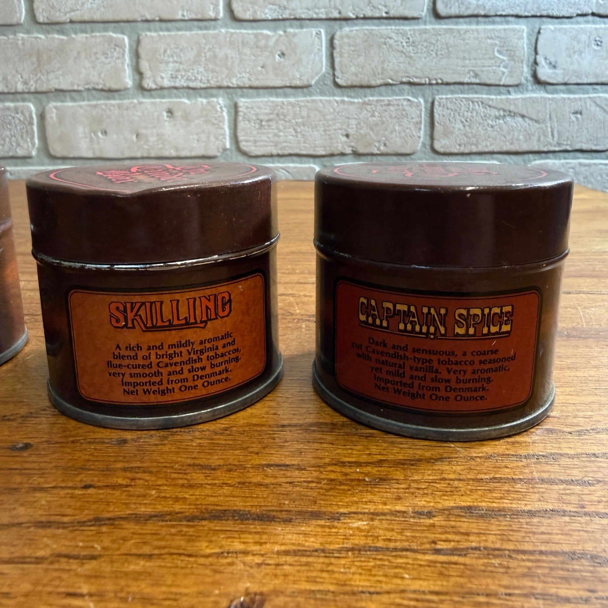 Vintage The Tinder Box Tobacco Tins lot of 4 Captain Spice Lamplighter Norse Gold